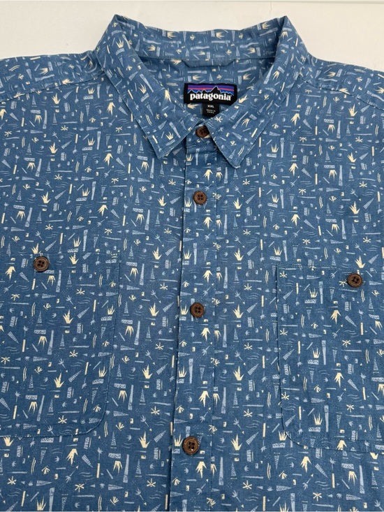 Patagonia Other - Patagonia Back Step Shirt Men XXL Blue Hemp/ Organic Cotton Short Sleeve
